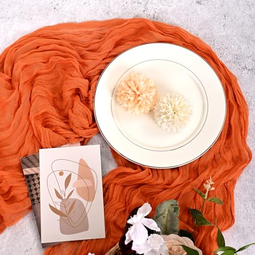 Orange 12 Pack Table Runner 20x120 Inch Cheesecloth Wedding Party Decor