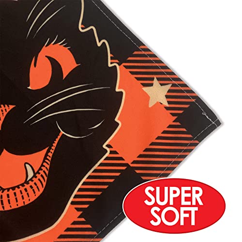 Black Cat Halloween Table Cover - 55 x 90.5 Inch Rectangular Fabric Decor - Variant: 90.5" x 55"