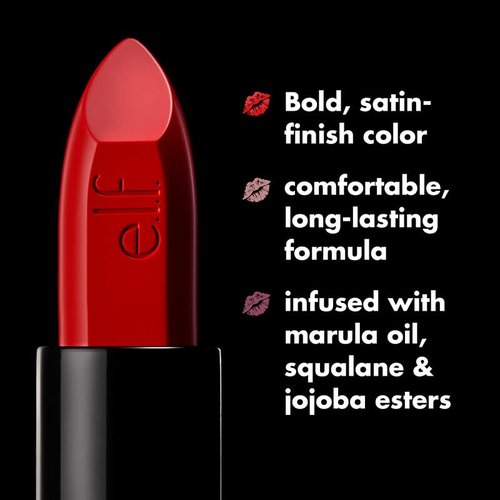 e.l.f. O Face Satin Lipstick - Richly Pigmented, Nourishing & Long-Lasting Creamy Formula | Vegan & Cruelty-Free, Dirty Talk