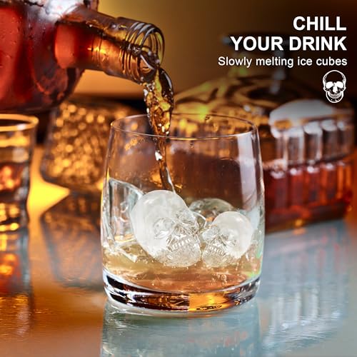 Black Skull-Shaped Silicone Ice Cube Tray for Whiskey & Cocktails - Eco Friendly