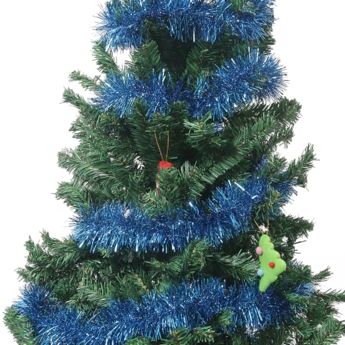Teal Blue Foil Tinsel Garland - Christmas & Party Decoration 100 Feet