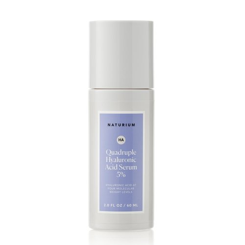 Naturium Quadruple Hyaluronic Acid Serum 5% Jumbo, Hydrating & Plumping Face Serum, Anti-Aging & Moisturizing Skin Care, Fragrance-Free, 2 oz