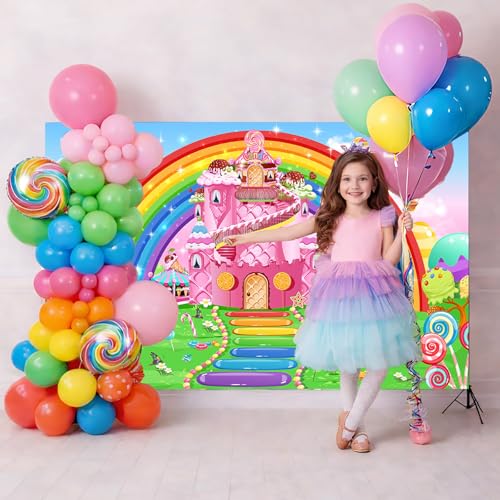 Candyland Birthday Decorations Backdrop - 72x48 Inch Variation of This Listing