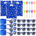 Blue and Gold Ring Party Favor Set - 48 Pieces, Birthday & Celebration