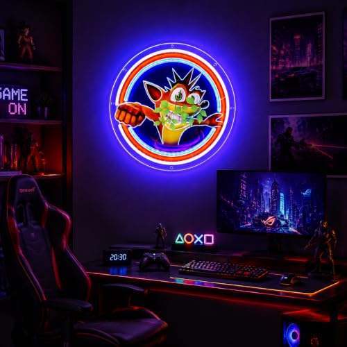 Cartoon Animal Neon Sign LED Wall Light for Gaming Room & Bedroom - Orange, White & Blue Variations