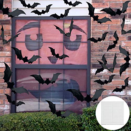 Halloween Decor Set with Lace Tablecloth Bat Wall Stickers and Spider Lampshade