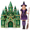 Green Castle Cardboard Cutout - 4.5 ft Halloween Wizard Party Decor - Life Size Photo Booth Standee