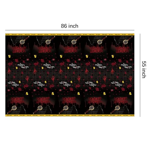 Murder Mystery Tablecloth Decorations Set - 55x86 Inches, 3 Pack