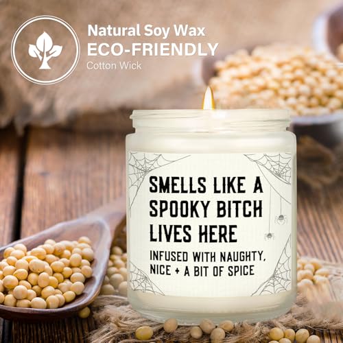 Spooky Halloween Candle with Witchy Web Design and Dark Humor - 7oz Soy Wax