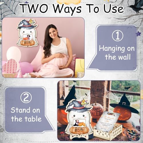 Halloween Little Boo Baby Shower Guest Book Set - Ivory White