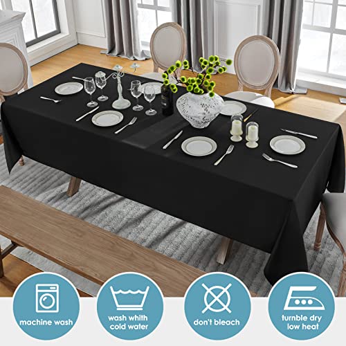 VidaFete Classic Series 1 Pack 60x84 Inch Black Rectangular Tablecloth - Perfect for Dining & Events