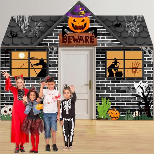 Halloween Outdoor Door Banner Set with Witch Variation - Spooky Yard Decoration