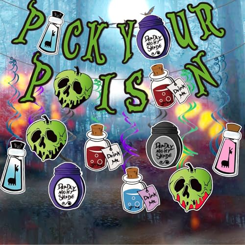 Halloween Banner Pick Your Poison for Party Decorations, Green, Large