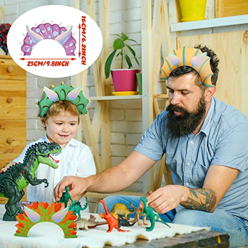 Dinosaur Party Hats 32 Pcs Kids Birthday Supplies - Assorted Styles, Adjustable