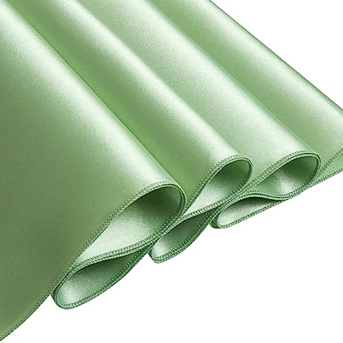 Rectangular Satin Table Cover 60x84 Inches - Sage Green Set of 6