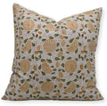 20x14 Inch Handmade Linen Pillow Cover - Yellow Block Print Cushion Case for Sofa & Farmhouse Decor