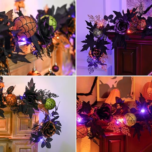 Pre-Lit Halloween Garland for Mantle & Party Decorations - 6ft