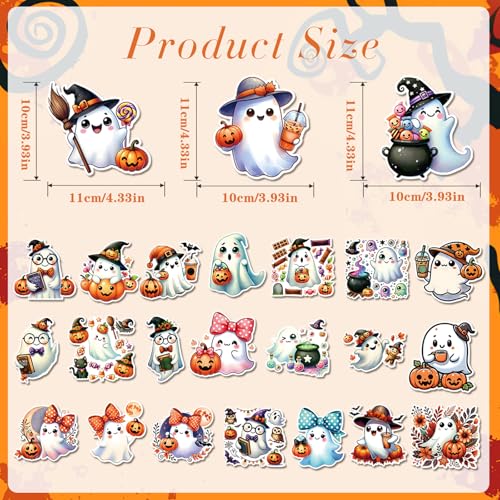 Halloween Refrigerator Magnets Set - Ghost & Pumpkin Design, 24 Pieces