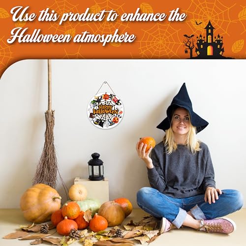 Halloween Door Decorations - Ghosts and Goblins Wooden Sign - Spooky Home Decor