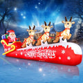 12 FT Christmas Inflatable Santa on Sleigh with Reindeer Outdoor Yard Decor LED Lights