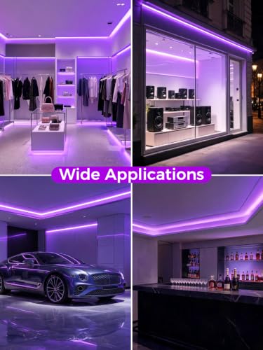 Purple LED Neon Rope Light 5M Waterproof Silicone Strip for Indoor Outdoor Signage