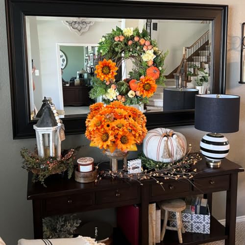 Fall Sunflower & Mums Artificial Bouquet Set - 4 Bundles Autumn Decor for Indoor & Outdoor