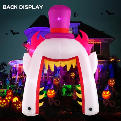 13ft Clown Arch Halloween Inflatable Decoration with LED Lights for Outdoor Lawn Garden - Spooky Party Yard Decor
