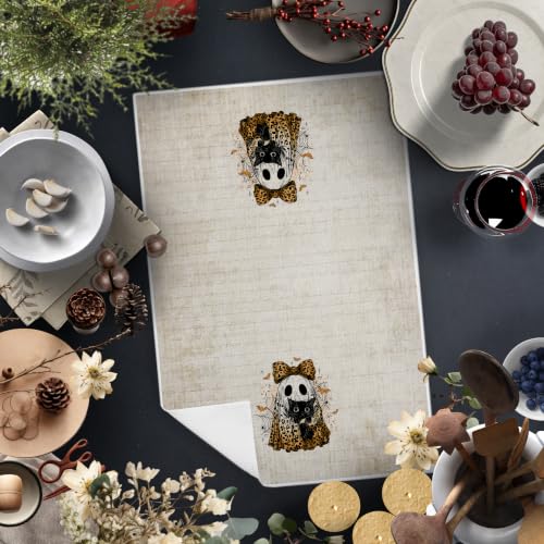 Halloween Ghost Black Cat Kitchen Towels - Fall Decor 003 - 16x24 Inch