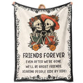 Halloween Friend Blanket for Women 60x50 White Spooky Skull Gift for Besties