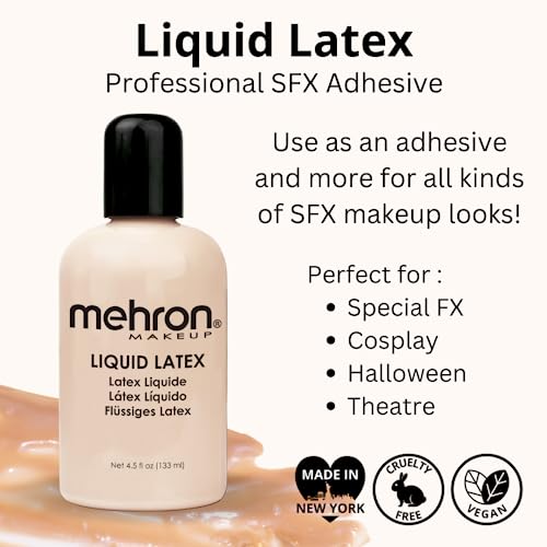 Liquid Latex for Special Effects 4.5 oz - Light Flesh, Professional Face & Body Makeup