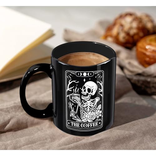 Funny Skeleton Tarot Mug - Novelty Coffee Cup for Witch and Goth Fans