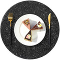 Black Rhinestone Round Placemat - 15 Inch Glitter Sparkle Table Mat - Decorative Tableware for Christmas & Weddings - Variation of THIS listing