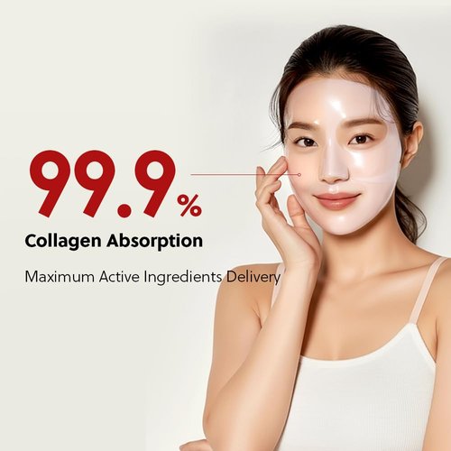 COSYUREE Collagen Deep Absorbing Hydrogel Mask, Korean Collagen Hydrogel Mask, Overnight Face Mask, Hydrating, Glass skin, Rejuvenation, Korean Skincare, 34g x 5ea
