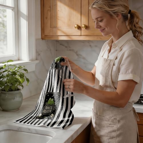 Frog Witchy Kitchen Towels Set - Funny Witch Decor Hand Towels, 3 Pcs Multi0254