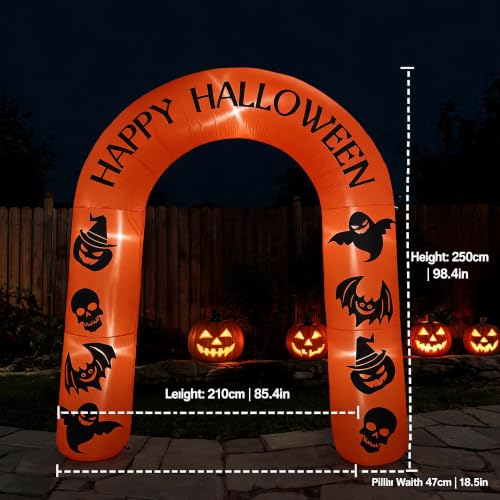 7.5FT Halloween Inflatable Archway with LED Lights - Weatherproof Outdoor Decor