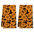 Halloween Kitchen Towels Set - Silhouette Orange Dish Hand Towels, 2 Pieces, Variation Towel28