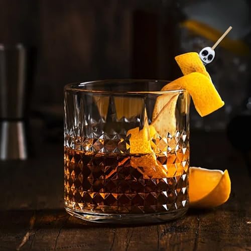 Skull Head Bamboo Cocktail Picks 100PCS Food Skewers for Fruit, Appetizers & Drinks