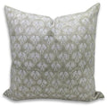 20x20 Inch Green Handmade Block Print Cotton Throw Pillow Cover - Fall Decor