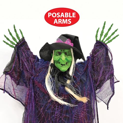 Halloween Hanging Witch Decor - Spooky 51-Inch Fabric Creature for Indoor Parties