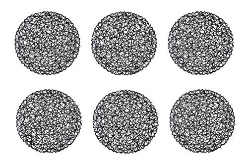 15-Inch Black Woven Paper Round Placemat Set - Holiday Event Décor