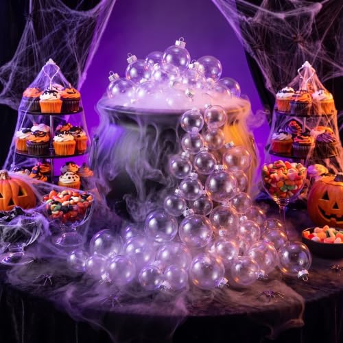 40 Pack Clear Plastic Fillable Christmas Ornament Balls for DIY Decor