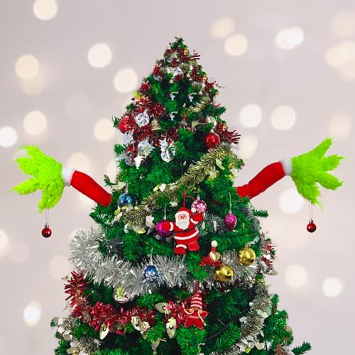 Christmas Elf Body Tree Decorations - 27.6x7.8 Inch with 2 Arms, Pose-able Elf Ornament