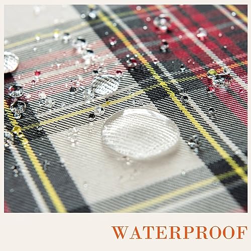 Christmas Waterproof Rectangle Tablecloth 60x84 Inch - White, Spill-Proof, Holiday Decor