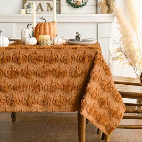 Horaldaily Fall Caramel Fur Rectangular Tablecloth 60x120 Inch Home Decor