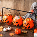 Halloween Pumpkin Candy Buckets Trick or Treat Pails Set with Rack