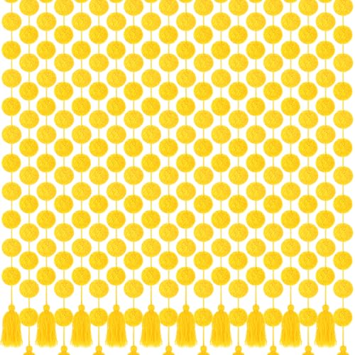 Yellow Pom Pom Garland 5 ft Diwali Party Decoration - 10 Pcs
