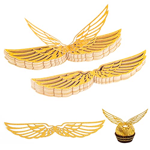 Golden Snitch Wings Chocolate Decorations 50 Pcs for Themed Parties