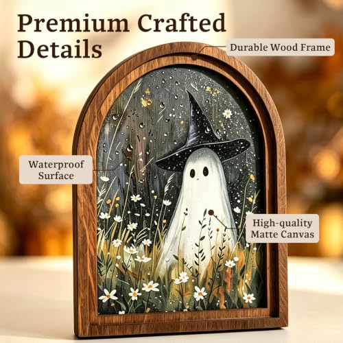 Halloween Ghost Witch Wood Framed Arch Sign - Spooky Autumn Decor - Variation of THIS listing