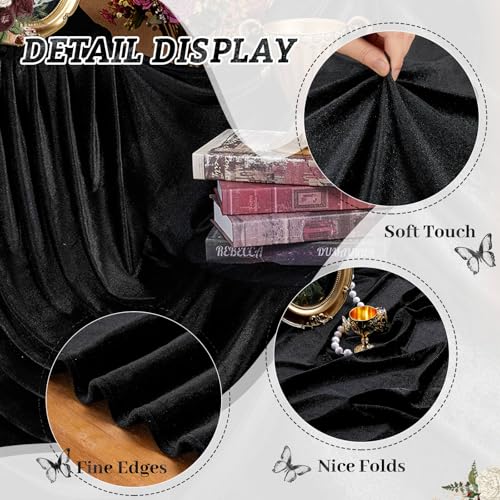 Black Velvet Tablecloth 60x102 Inches Luxurious Rectangular Cover with Variation Black / 102" x 60"