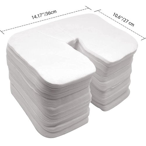Skiennix Disposable Face Cradle Covers - Medical-Grade Cotton, Spa Headrest Covers | 14.17 x 10.6 Inches